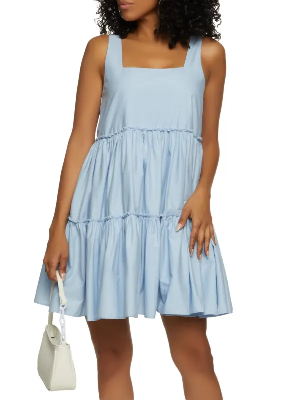 Poplin Sleeveless Tiered Dress sold by Rainbow