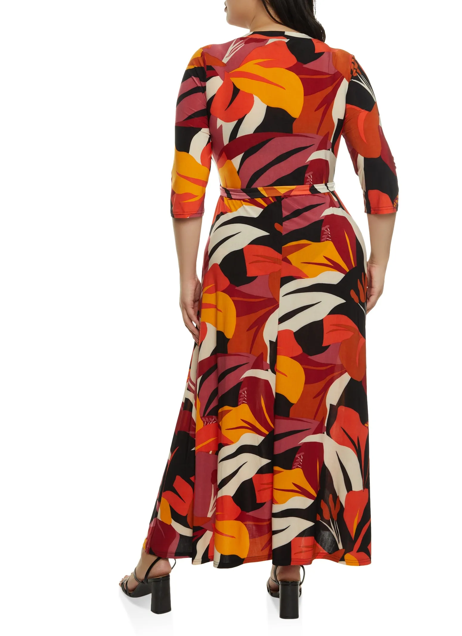 Plus Size Printed Faux Wrap Maxi Dress sold by Rainbow product image thumbnail 3