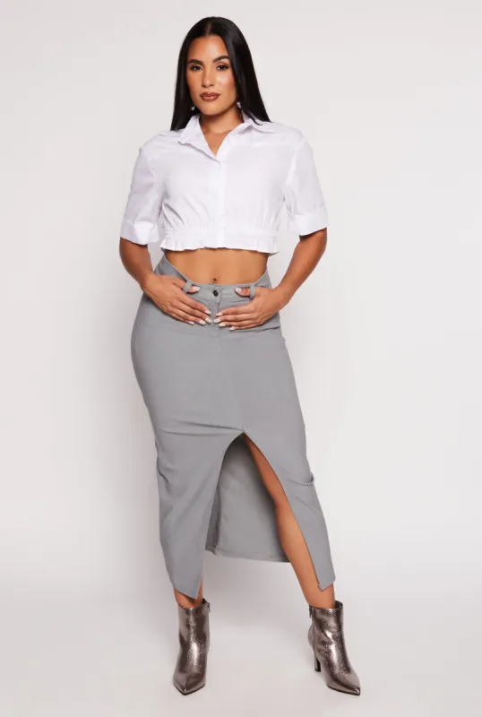 Hyperstretch Slit Front Skirt sold by Rainbow