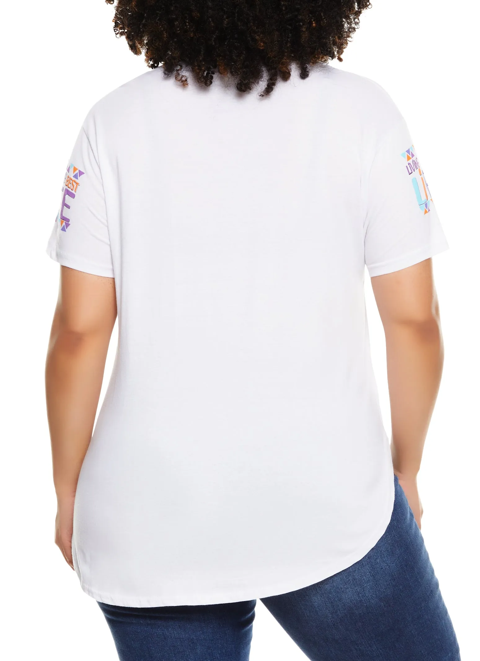Plus Size Living My Best Life High Low Hem Graphic Tee sold by Rainbow product image thumbnail 2