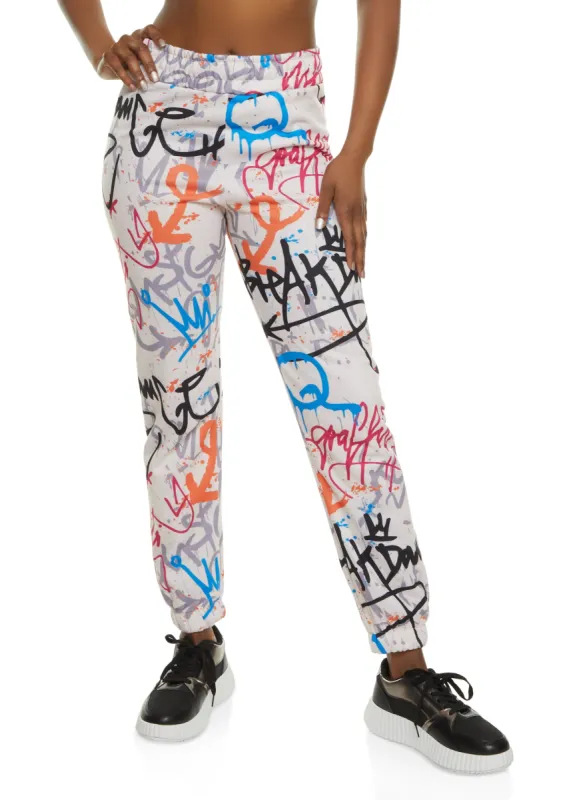 Graffiti Print Sweatpants sold by Rainbow