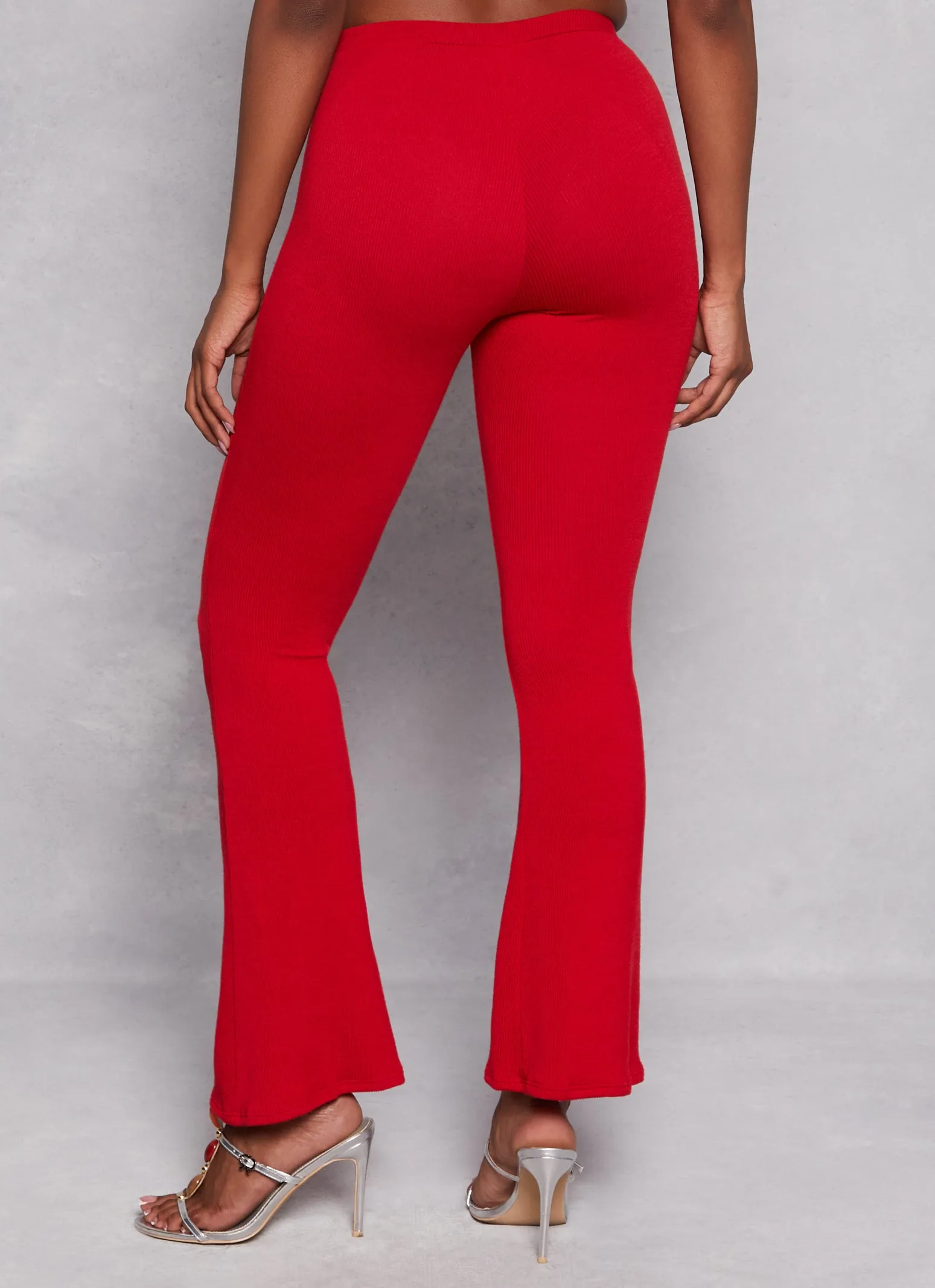 Ribbed High Waist Flare Pants sold by Rainbow product image thumbnail 3
