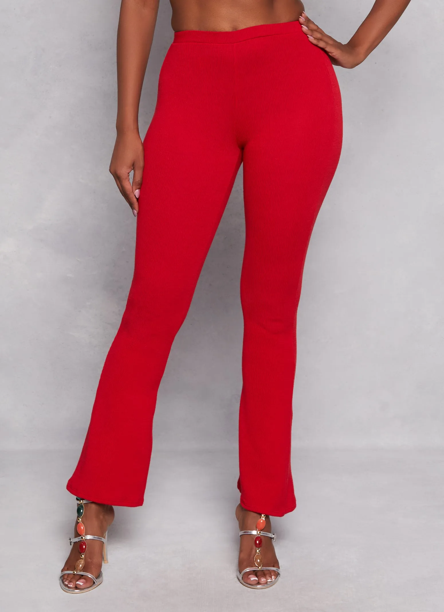 Ribbed High Waist Flare Pants sold by Rainbow product image thumbnail 2