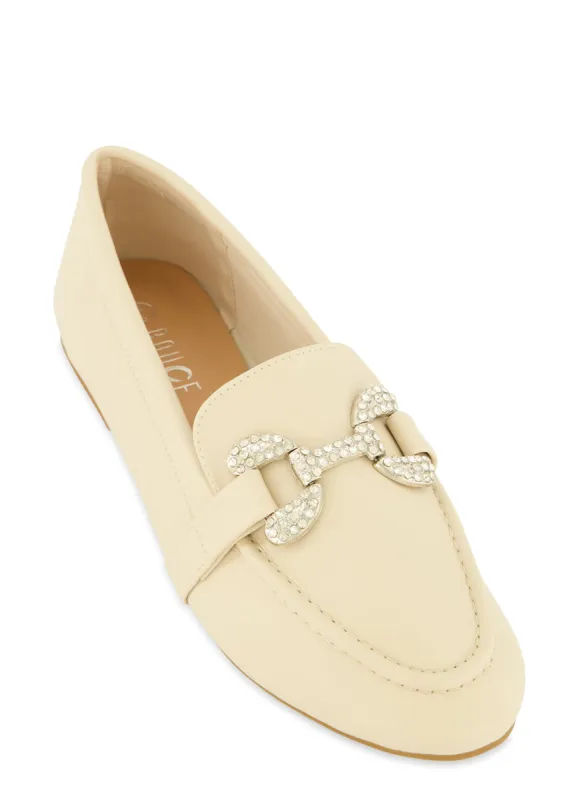 Rhinestone Horsebit Buckle Flats sold by Rainbow