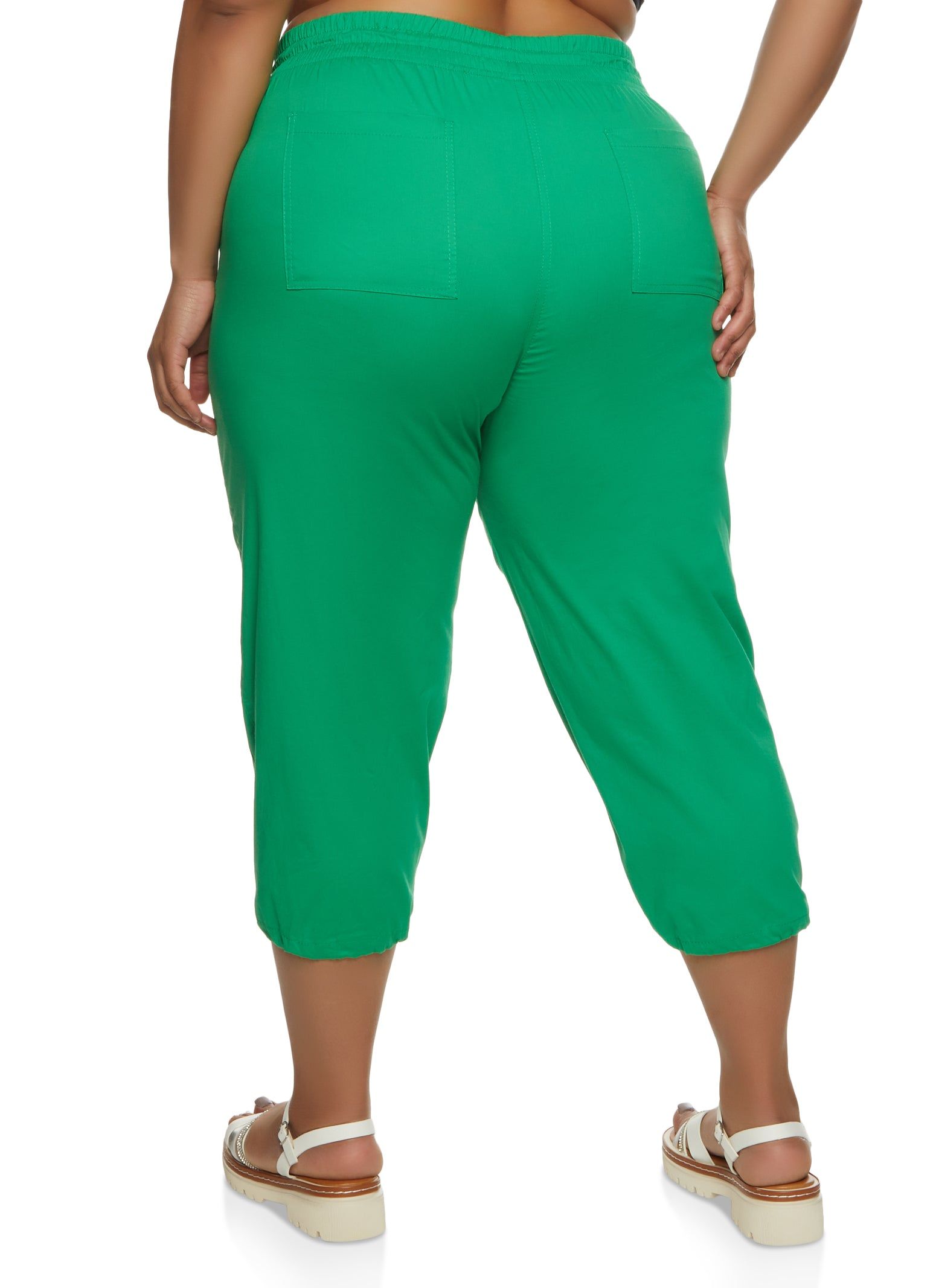 Plus Size Poplin Drawstring Capri Pants sold by Rainbow product image thumbnail 2