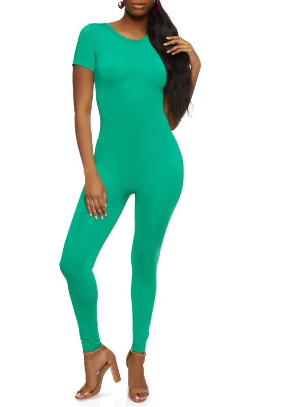 Short Sleeve Crew Neck Jumpsuit sold by Rainbow