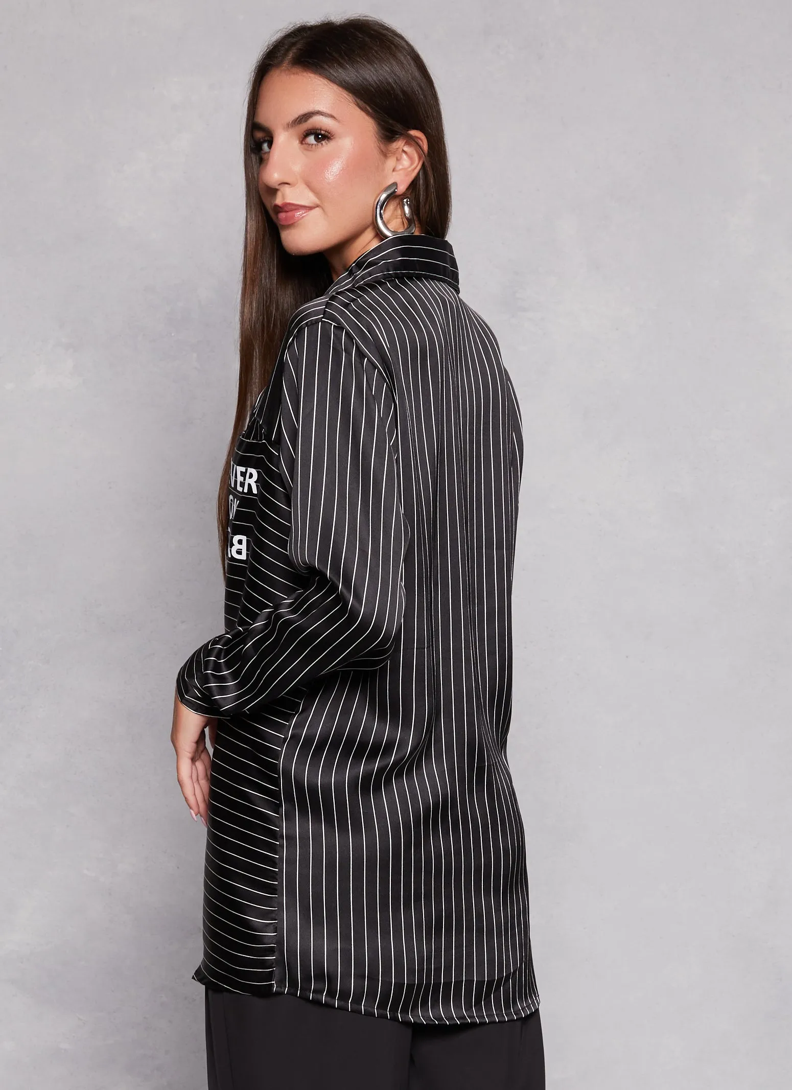 Never Look Back Satin Pinstripe Shirt sold by Rainbow product image thumbnail 3