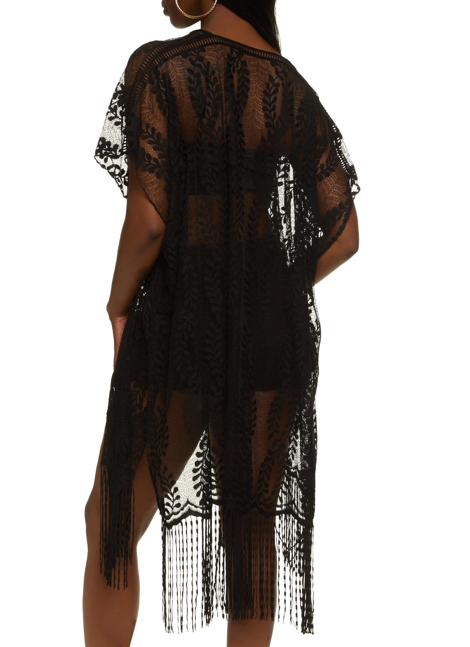 Lace Fringe Hem Kimono sold by Rainbow product image thumbnail 2