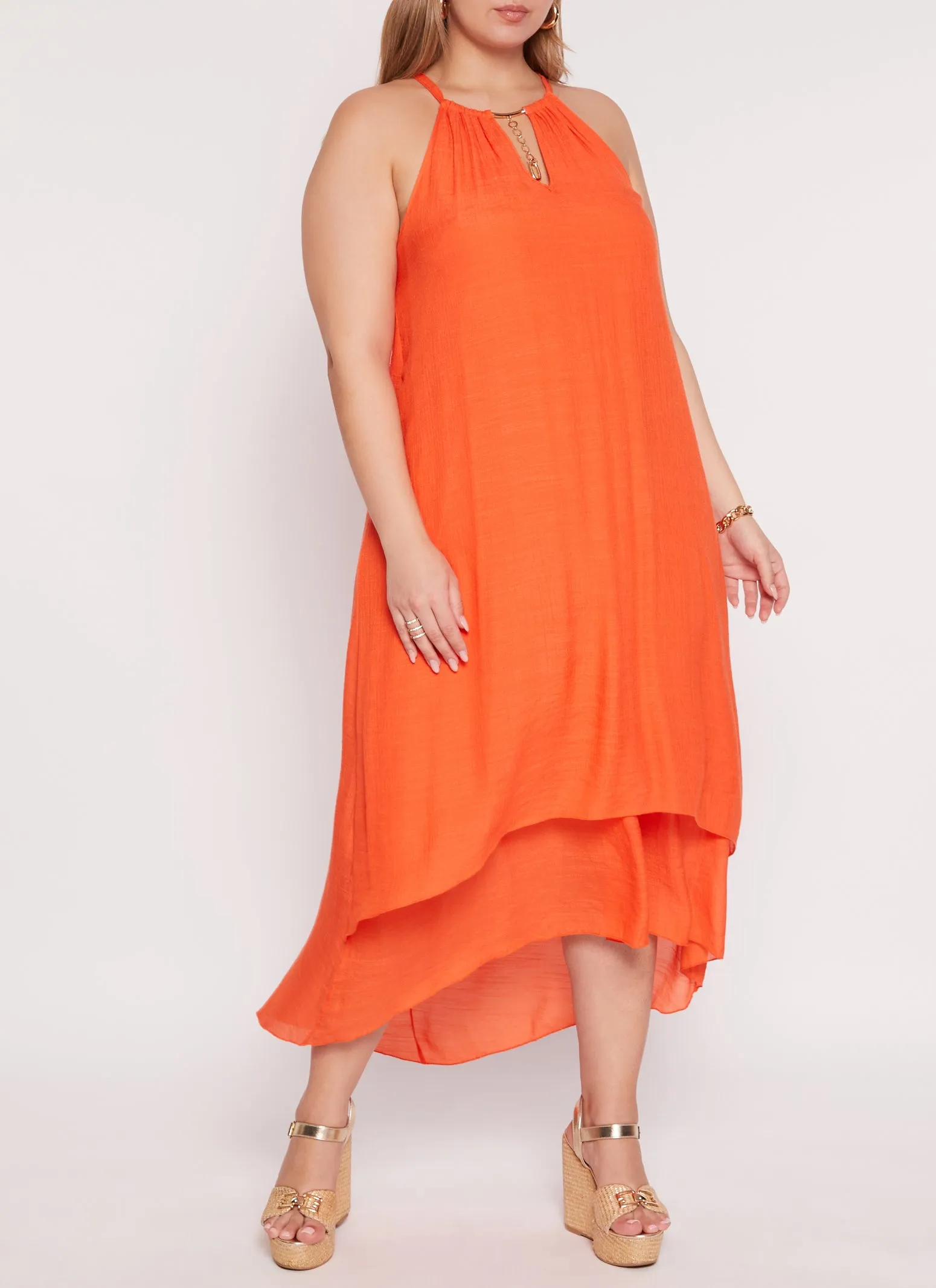 Plus Size Chain Detail Tiered Maxi Dress sold by Rainbow product image thumbnail 2