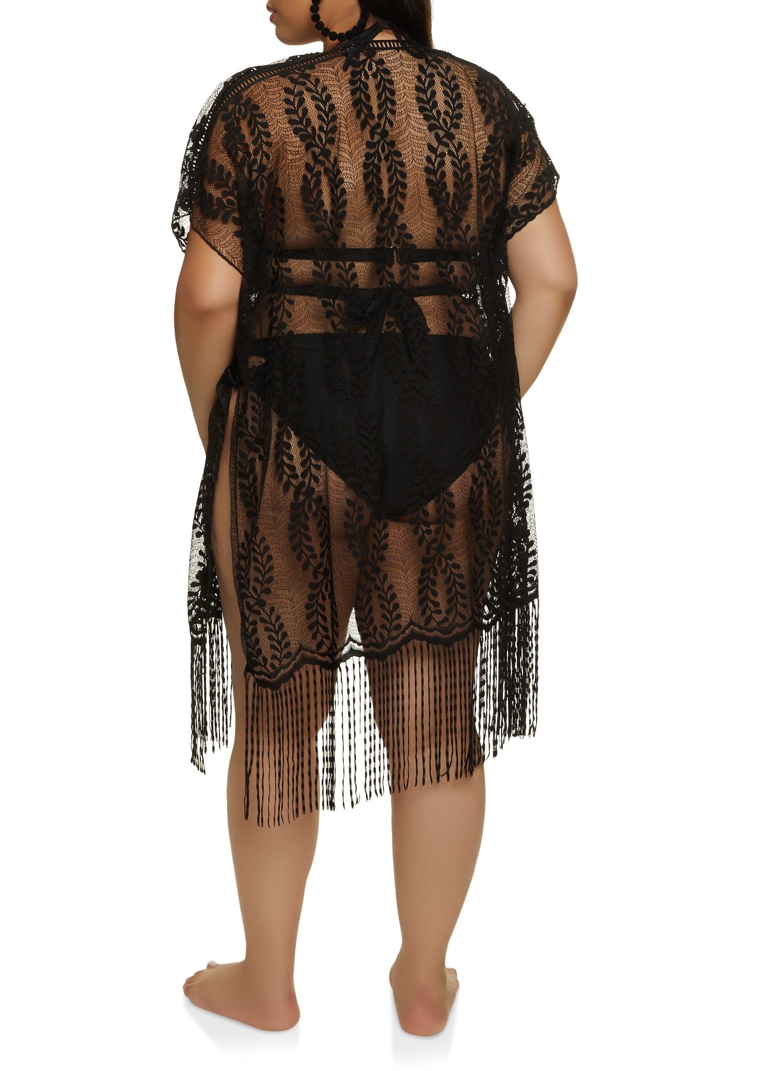 Lace Fringe Hem Kimono sold by Rainbow product image thumbnail 5