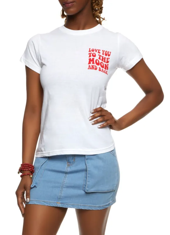 Love You to the Moon and Back Graphic Tee sold by Rainbow