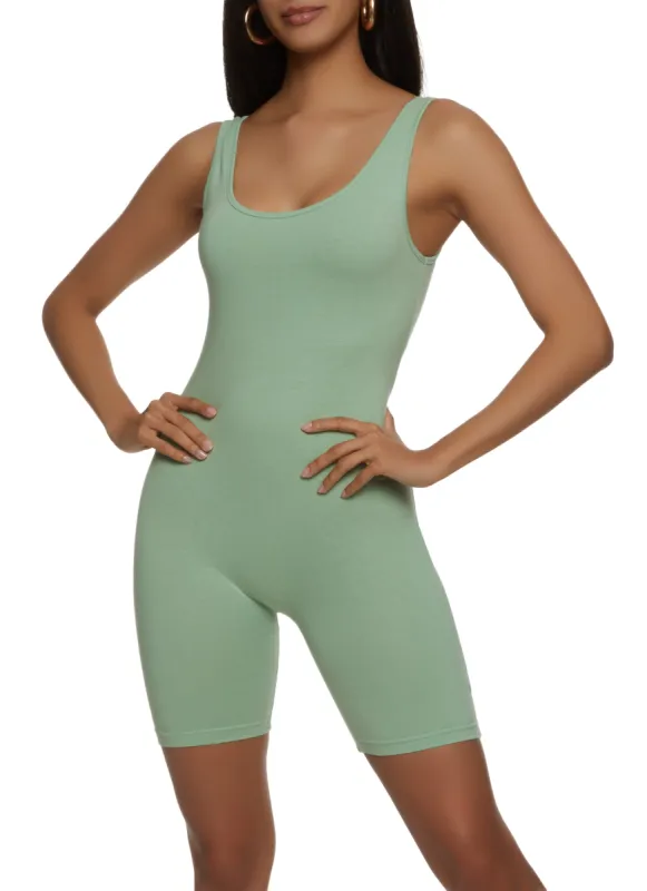 Daisy Scoop Neck Tank Romper sold by Rainbow