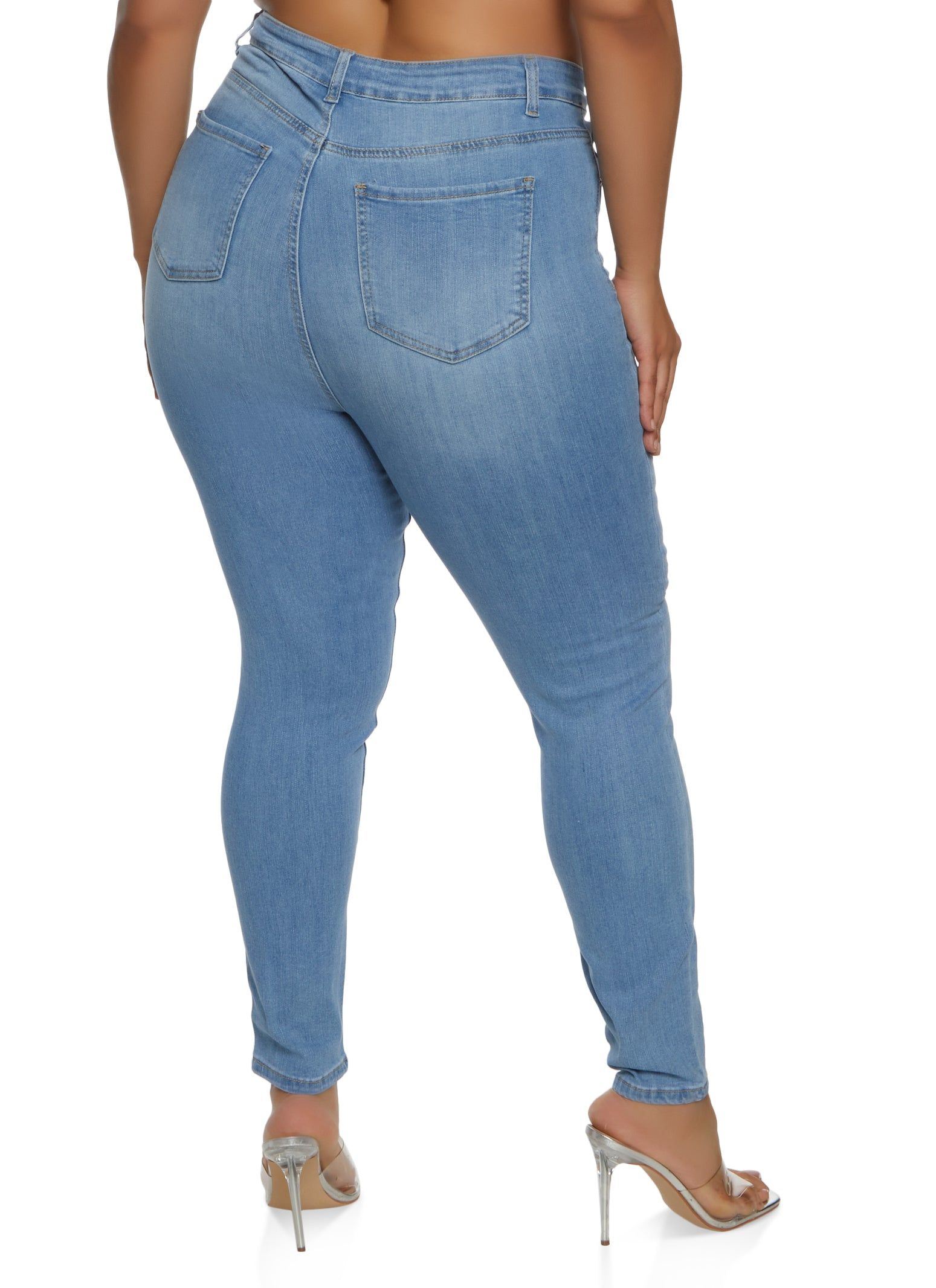 Plus Size WAX High Waist Whiskered Skinny Jeans sold by Rainbow product image thumbnail 2