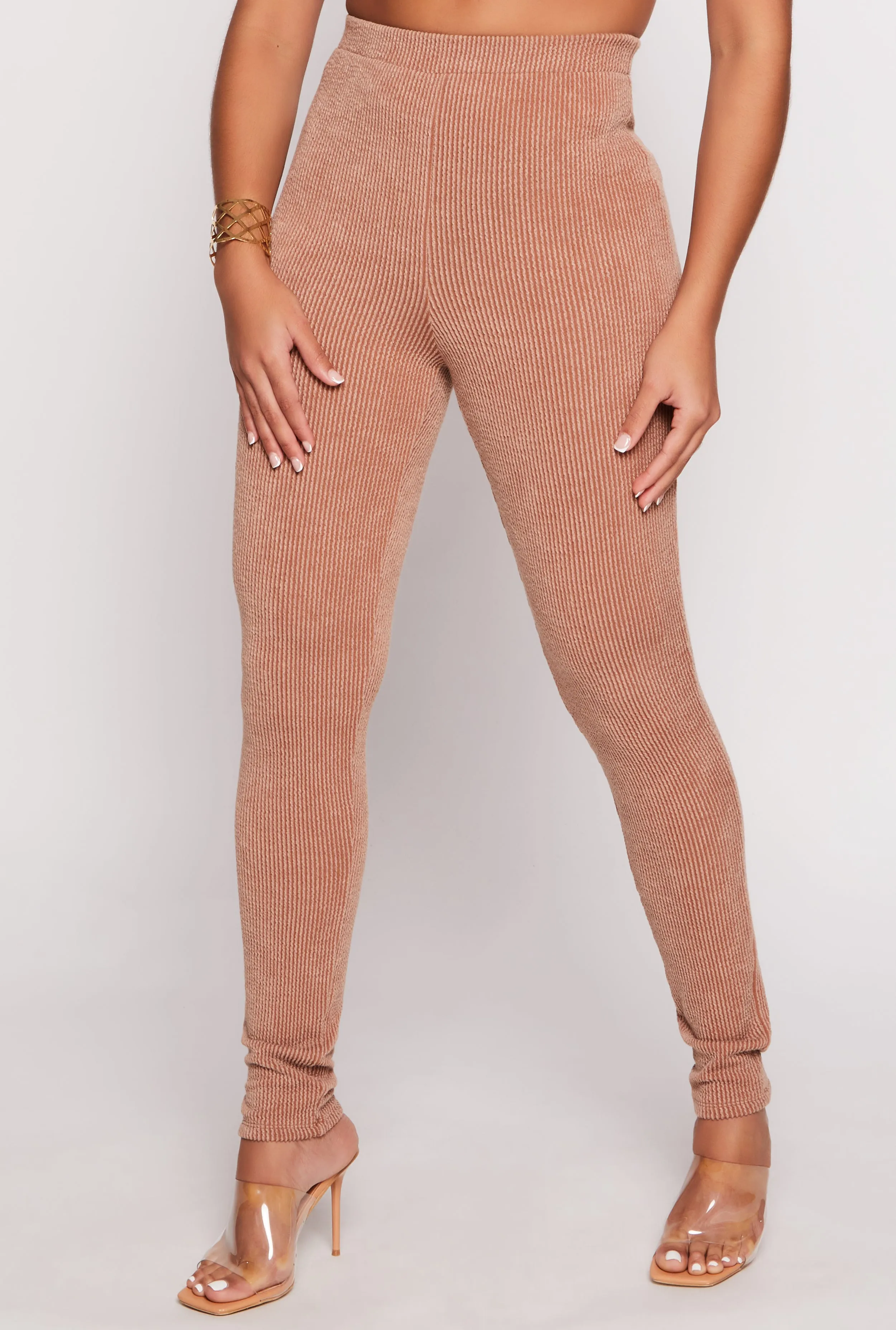 High Waist Ribbed Leggings sold by Rainbow product image thumbnail 2