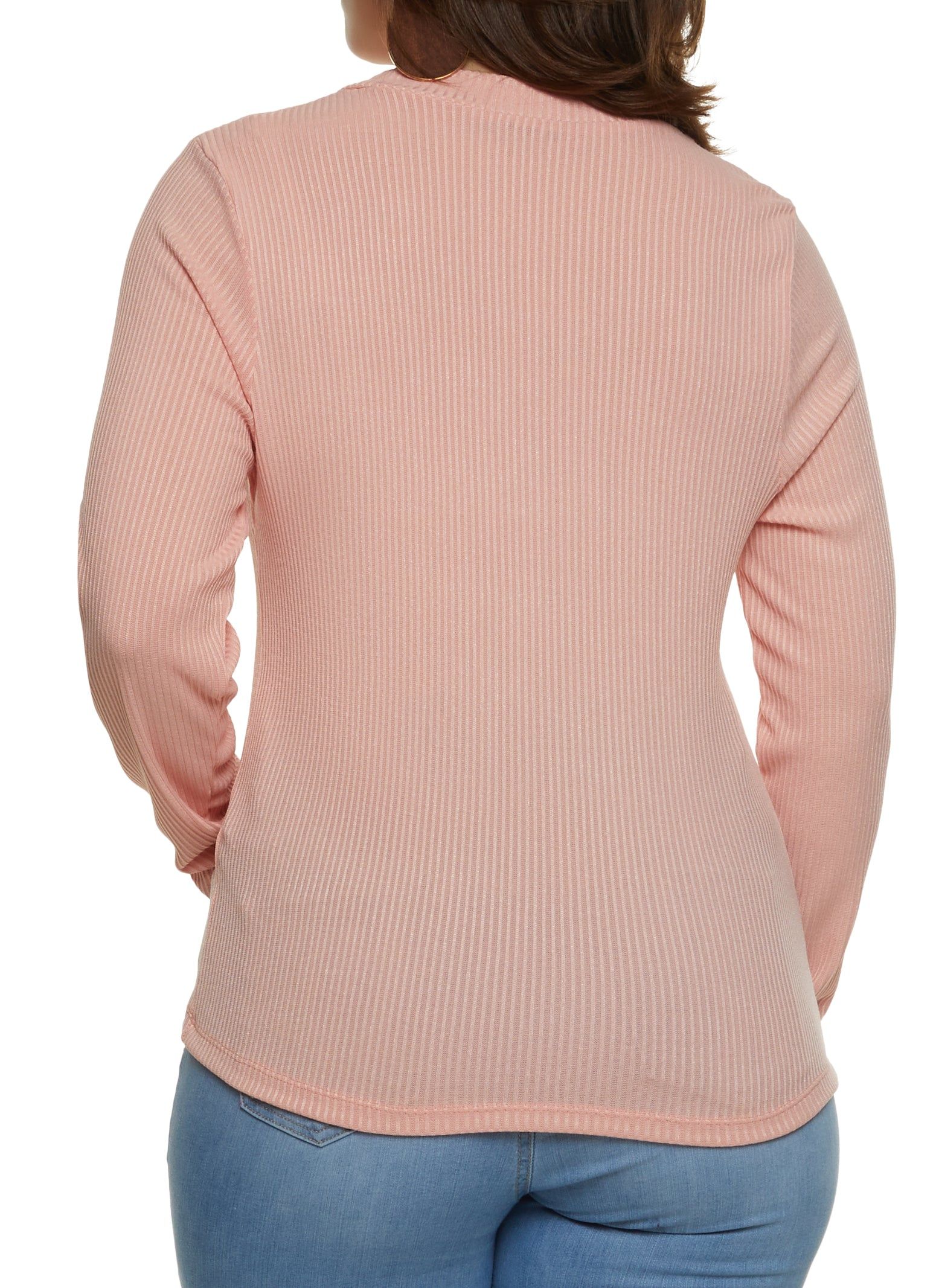 Plus Size Faux Button V Neck Top sold by Rainbow product image thumbnail 2