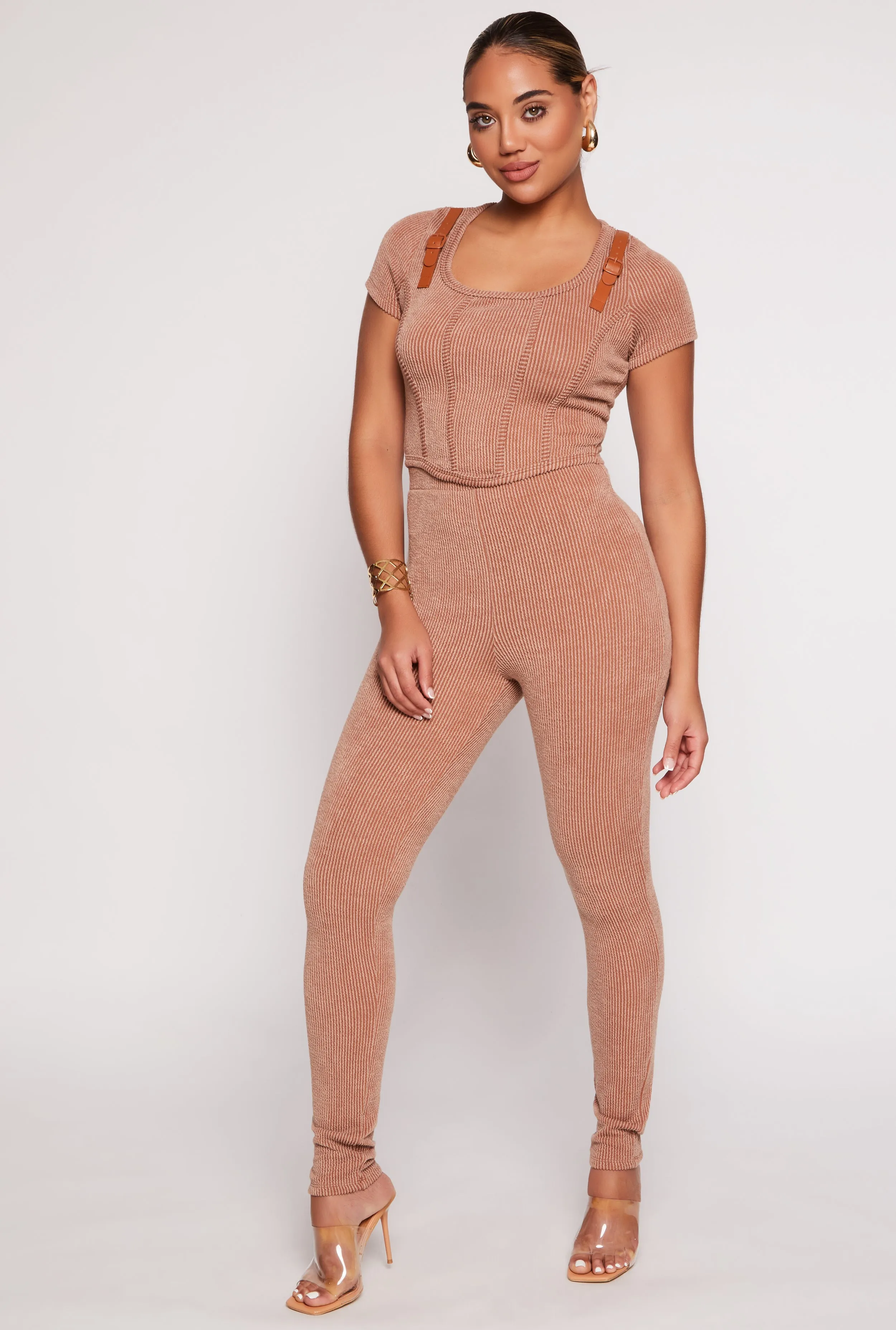 High Waist Ribbed Leggings sold by Rainbow