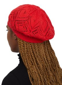 Heart Pointelle Knit Beret sold by Rainbow