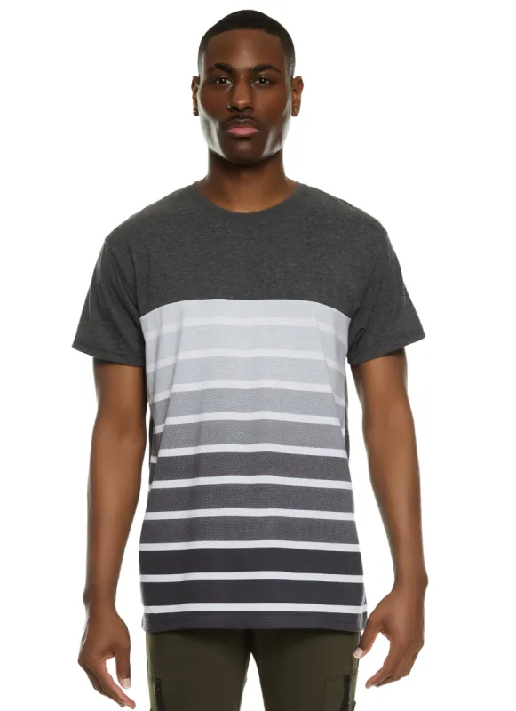 Mens Ombre Striped T Shirt sold by Rainbow