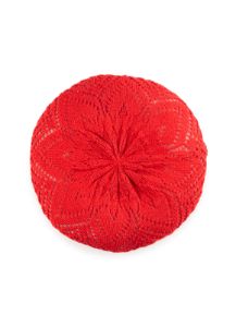 Heart Pointelle Knit Beret sold by Rainbow