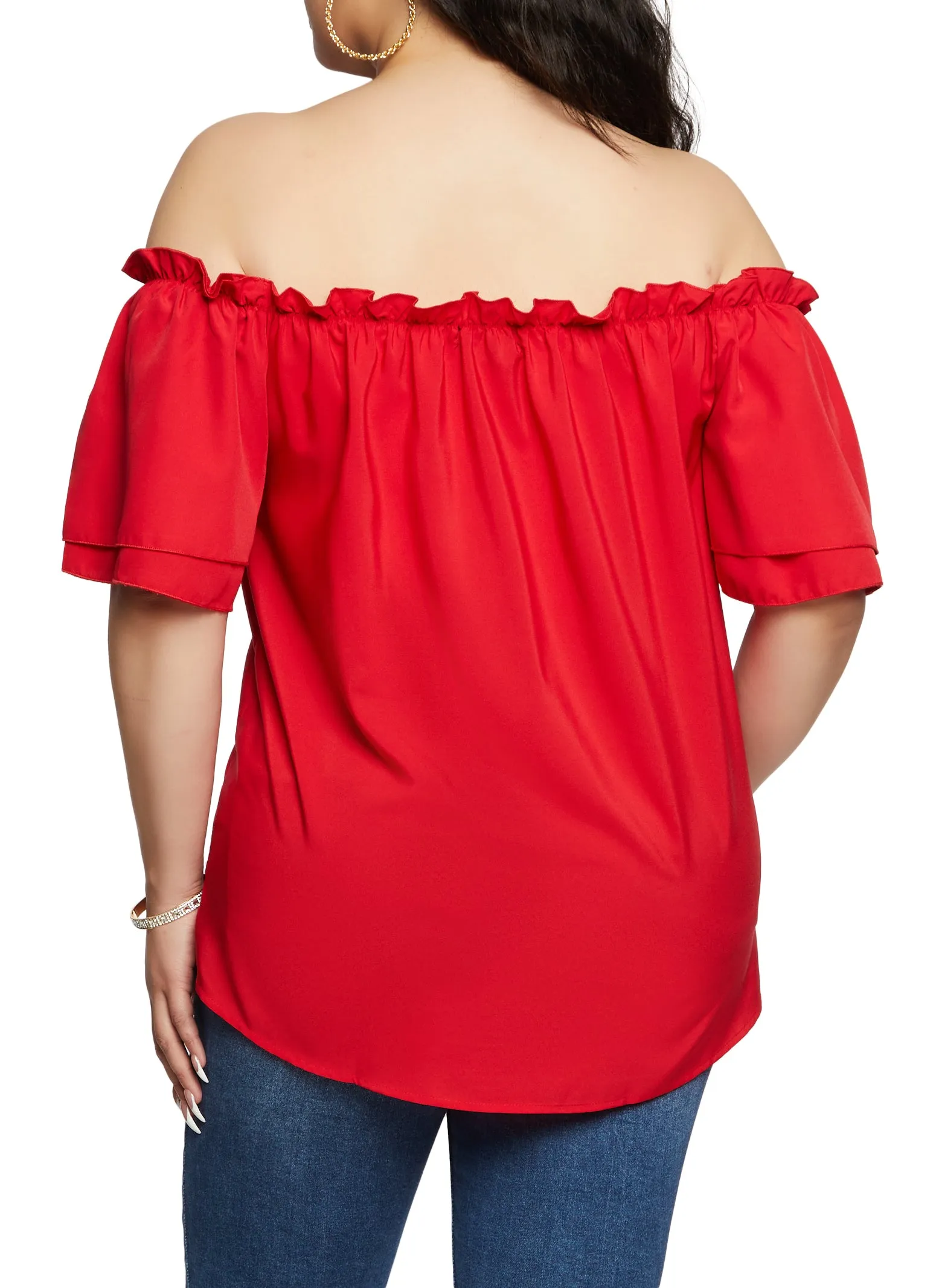 Plus Size Off the Shoulder Bow Front Blouse sold by Rainbow product image thumbnail 3
