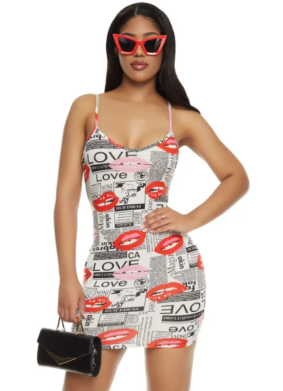 Printed Scoop Neck Cami Dress sold by Rainbow