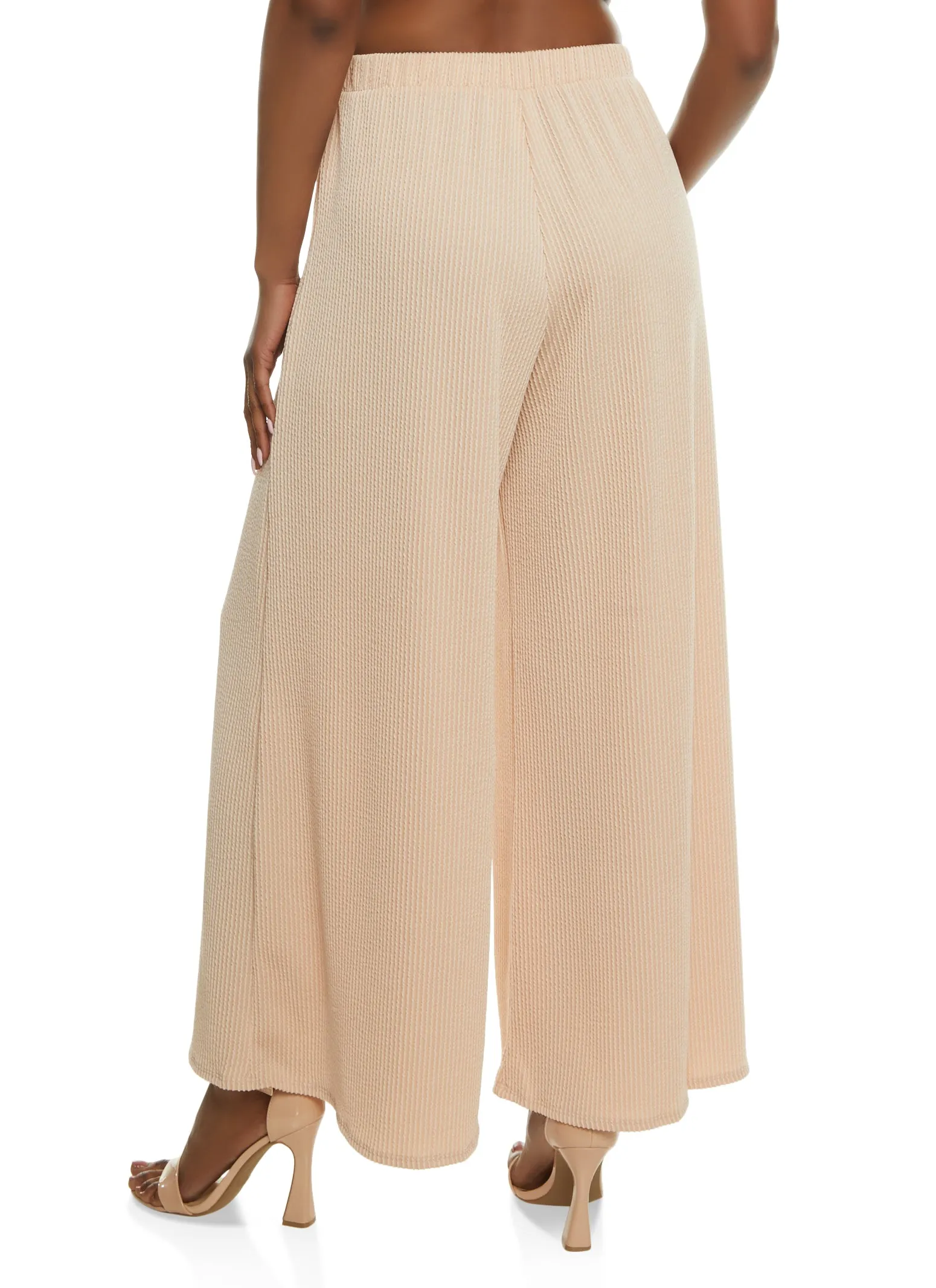 Textured Ribbed Knit Palazzo Pants sold by Rainbow product image thumbnail 2