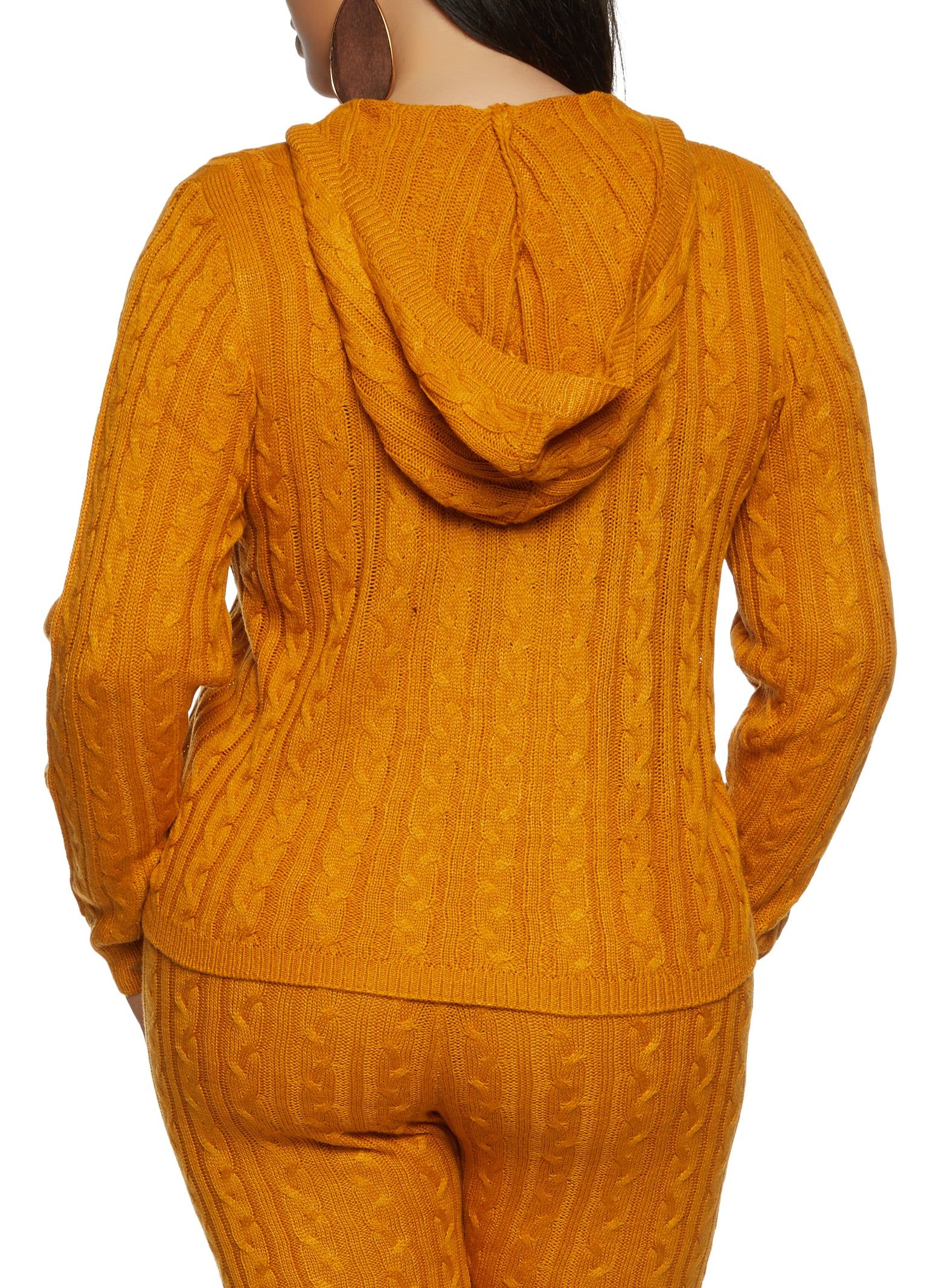 Plus Size Cable Knit Hooded Sweater sold by Rainbow product image thumbnail 3