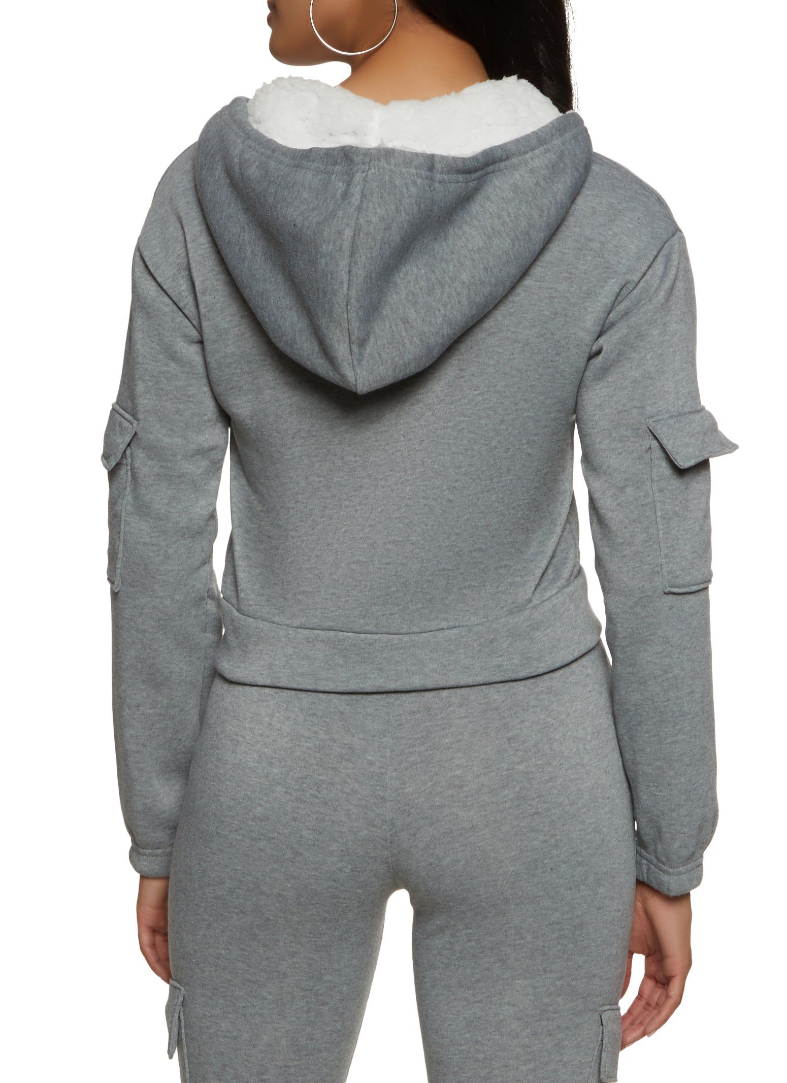 Cargo Pocket Sleeve Zip Front Hoodie sold by Rainbow product image thumbnail 3