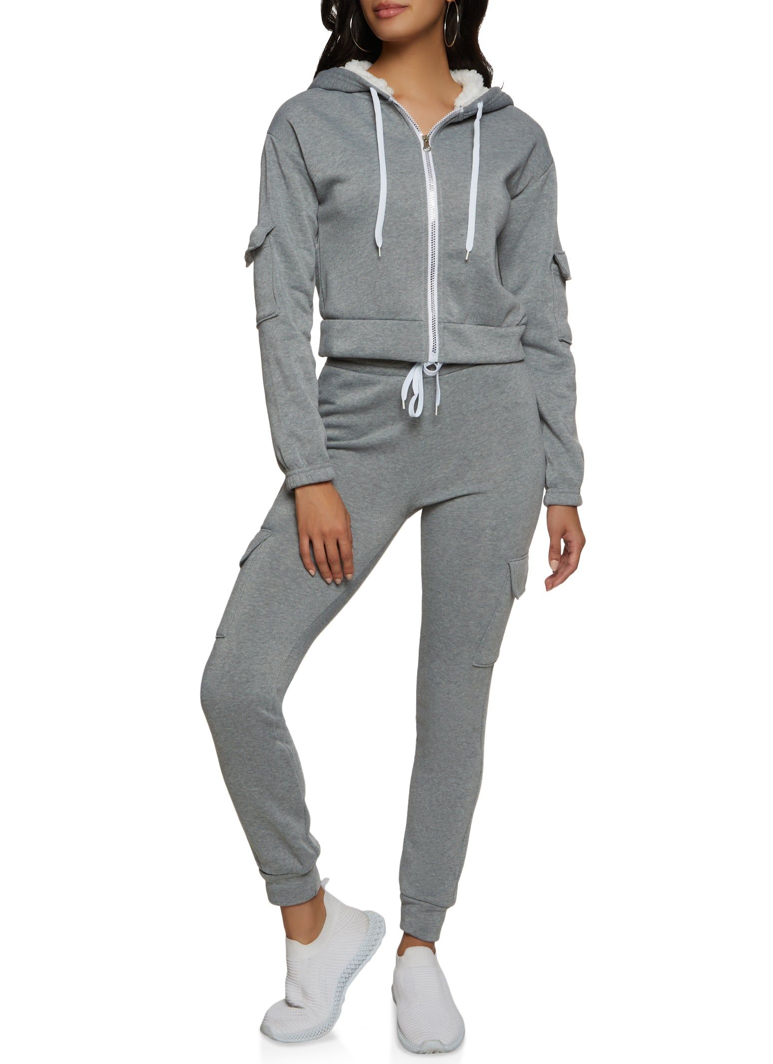 Cargo Pocket Sleeve Zip Front Hoodie sold by Rainbow product image thumbnail 2