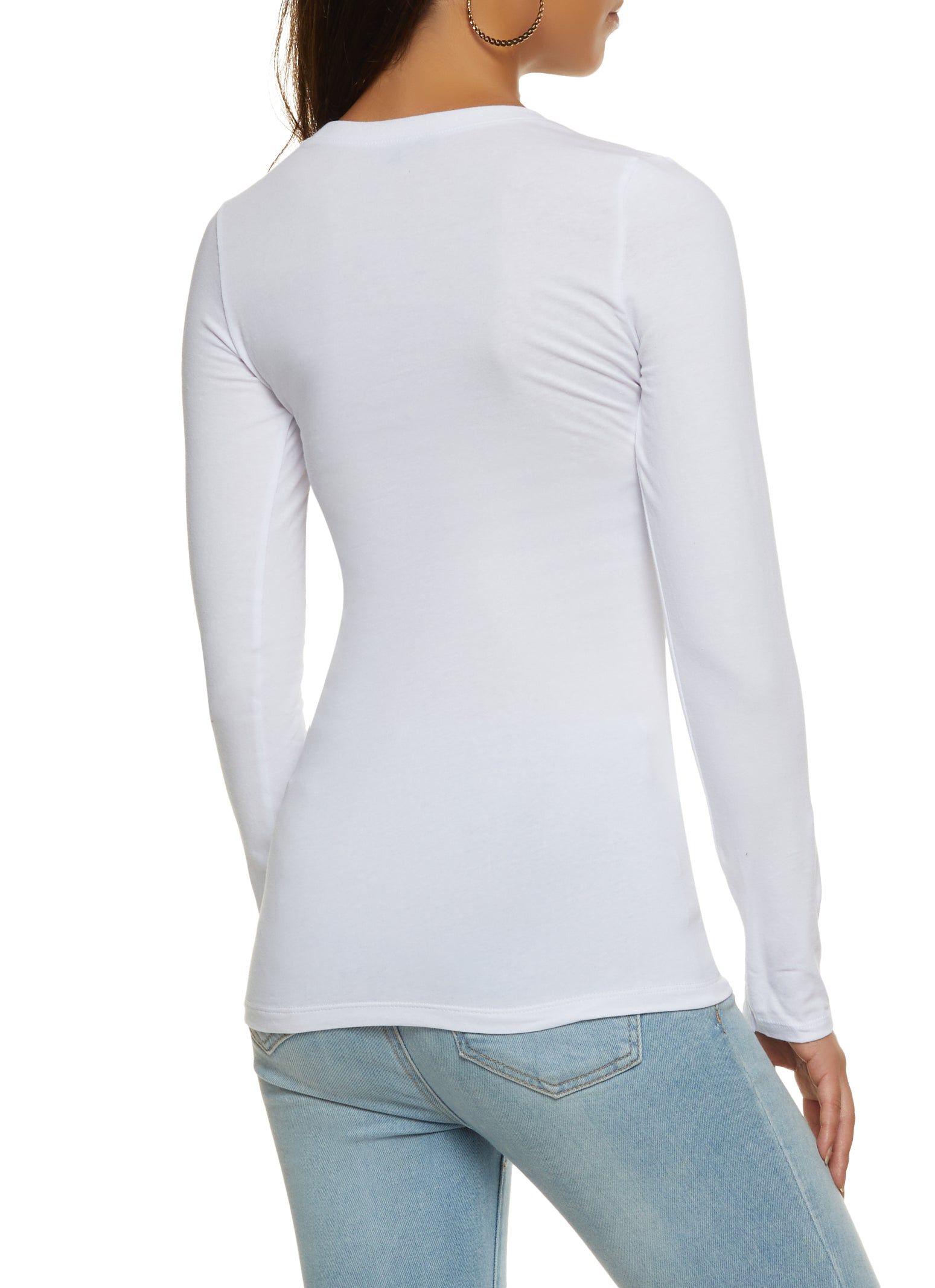 Basic Crew Neck Long Sleeve Tee sold by Rainbow product image thumbnail 2