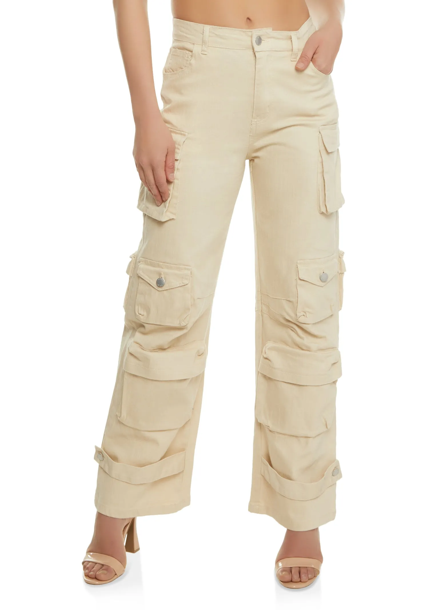 Twill Wide Leg Strap Cargo Pants sold by Rainbow product image thumbnail 2