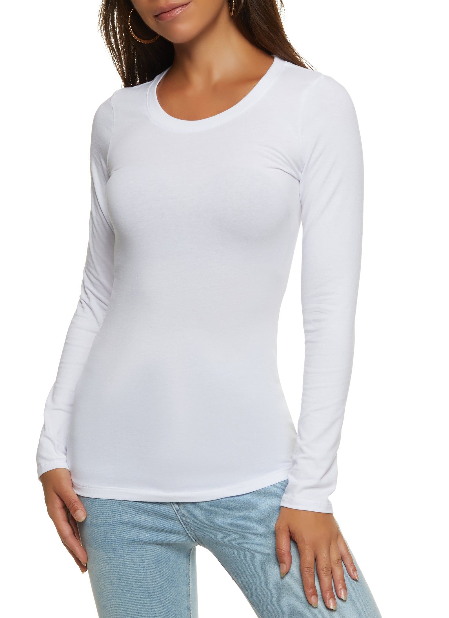 Basic Crew Neck Long Sleeve Tee sold by Rainbow