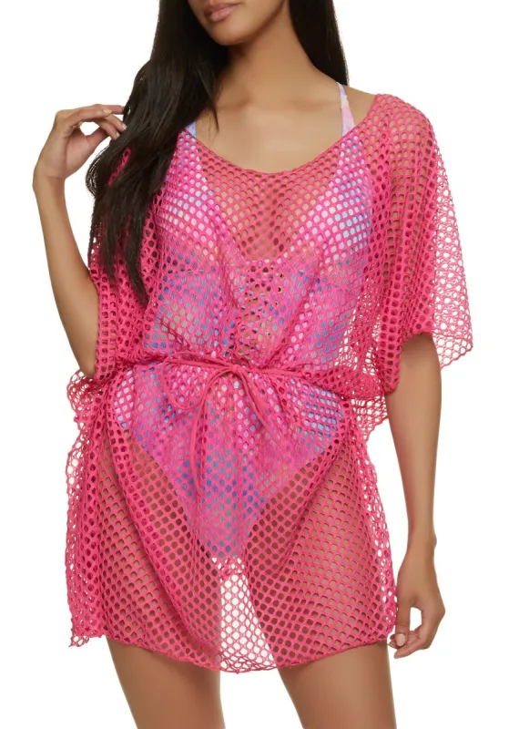 Fishnet Mini Dress Cover Up sold by Rainbow