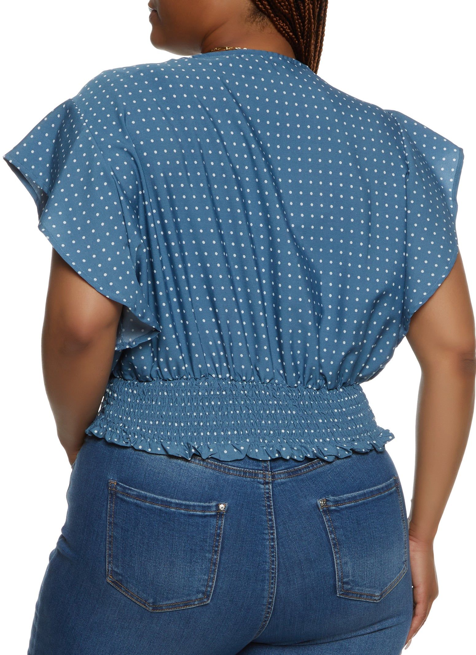 Plus Size Polka Dot Print Wrap Top sold by Rainbow product image thumbnail 2