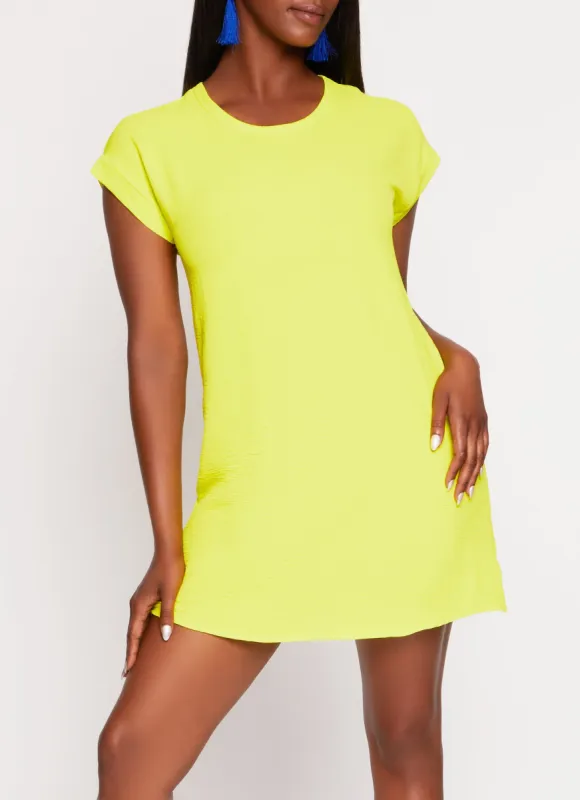 Crepe Knit Short Sleeve T Shirt Dress sold by Rainbow