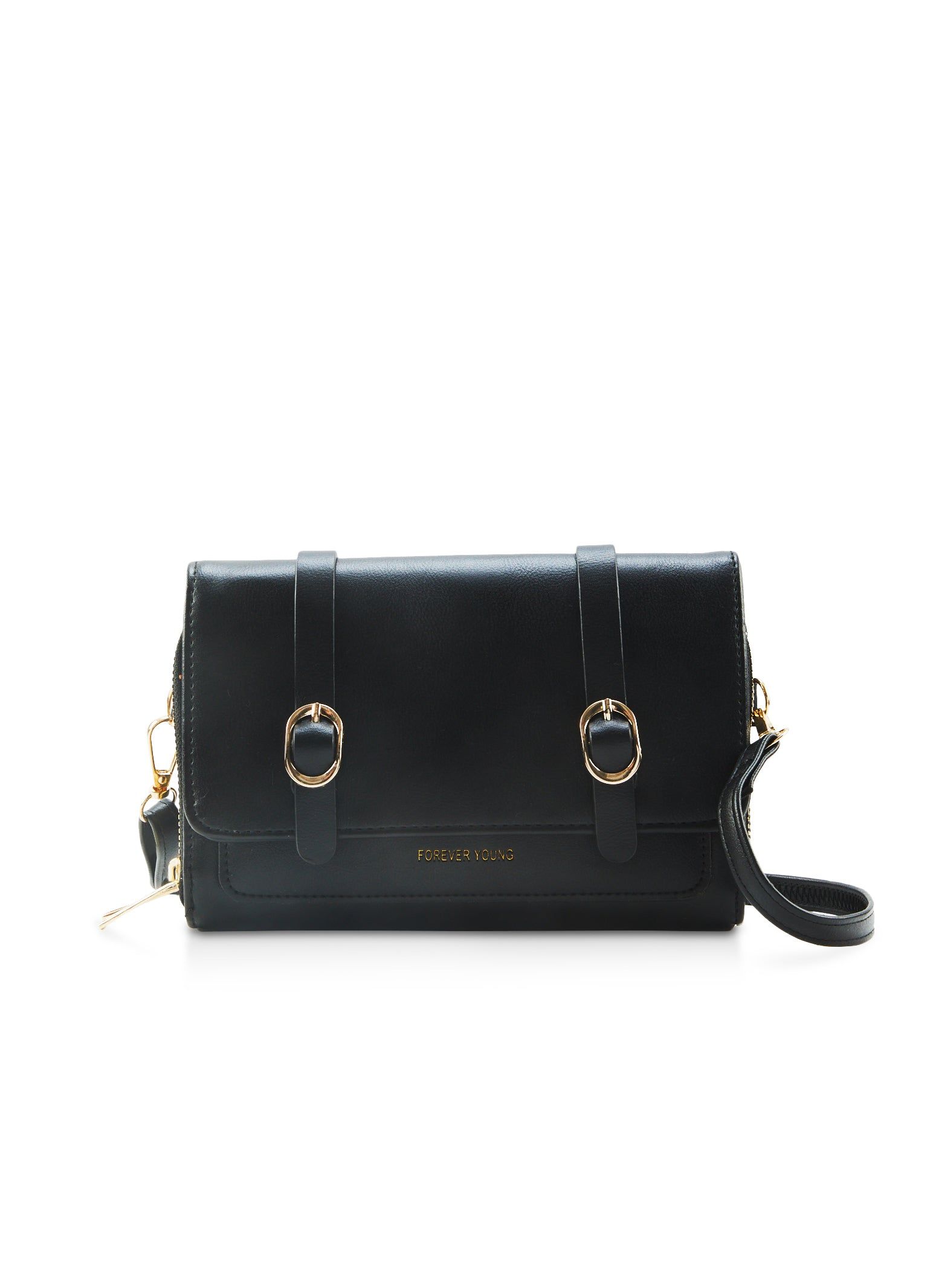 Double Buckle Flap Crossbody Bag sold by Rainbow product image thumbnail 2