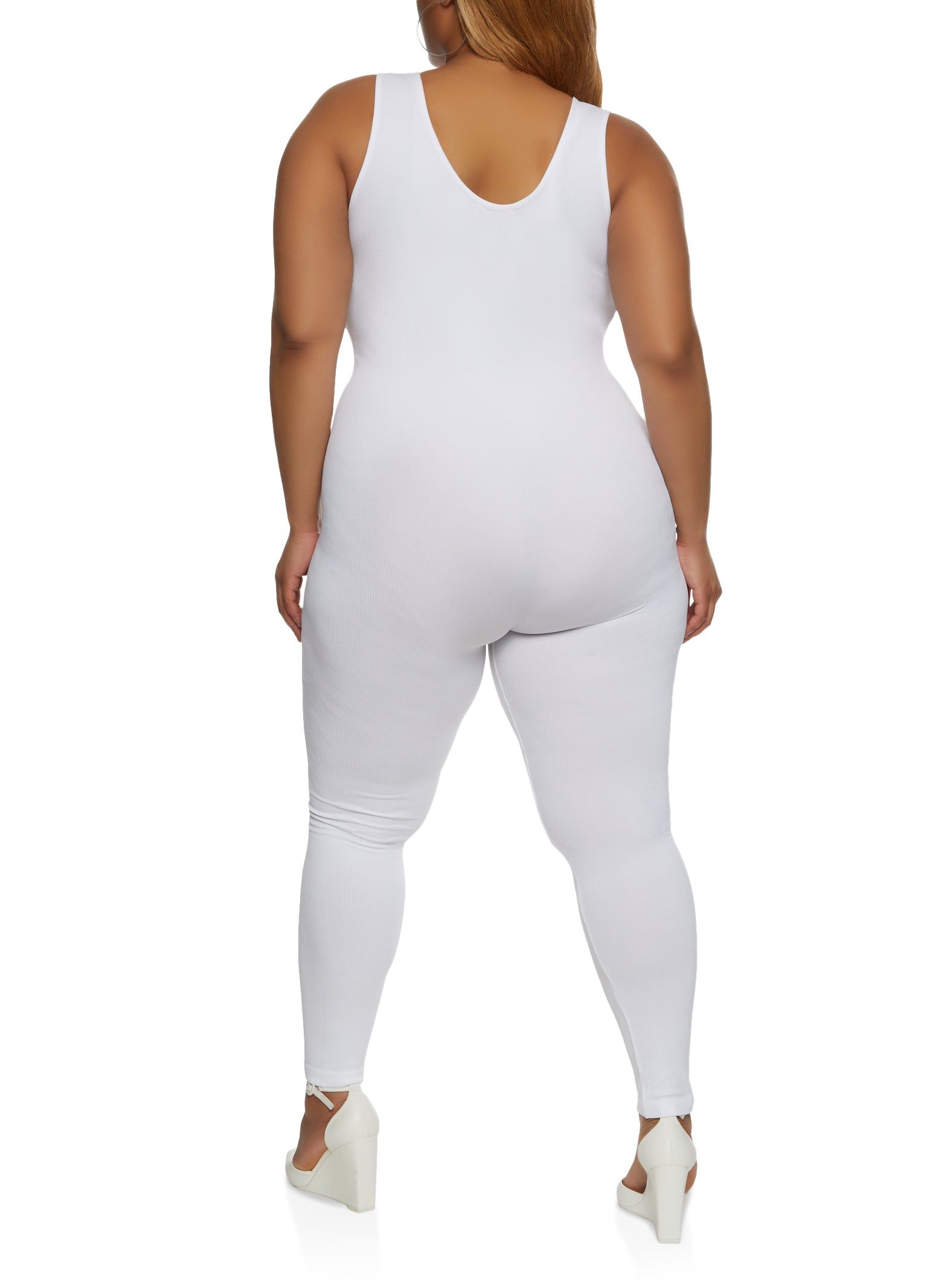 Plus Size Rib Knit Scoop Neck Catsuit sold by Rainbow product image thumbnail 2