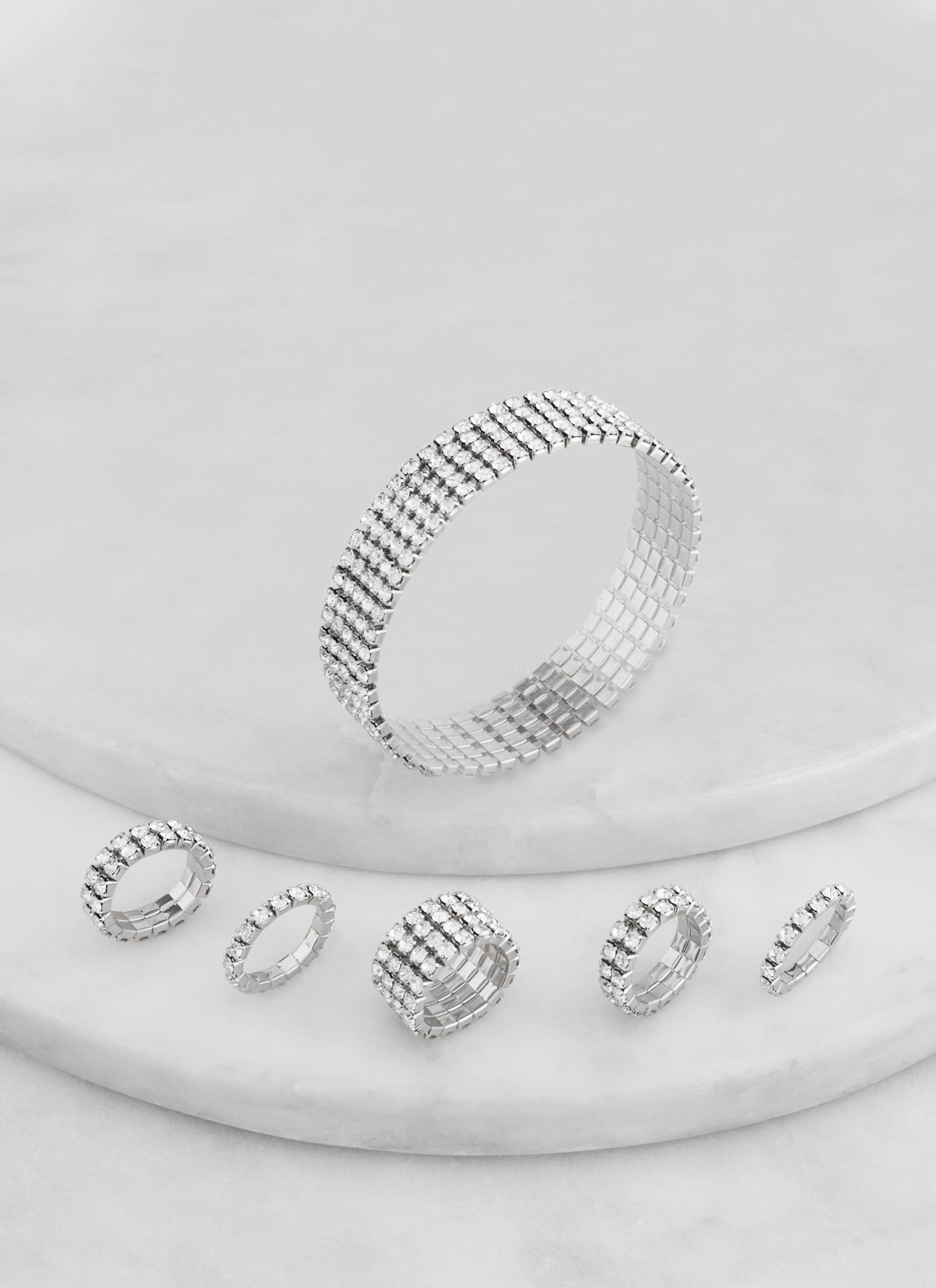 Rhinestone Tennis Bracelet and Assorted Rings sold by Rainbow product image thumbnail 2