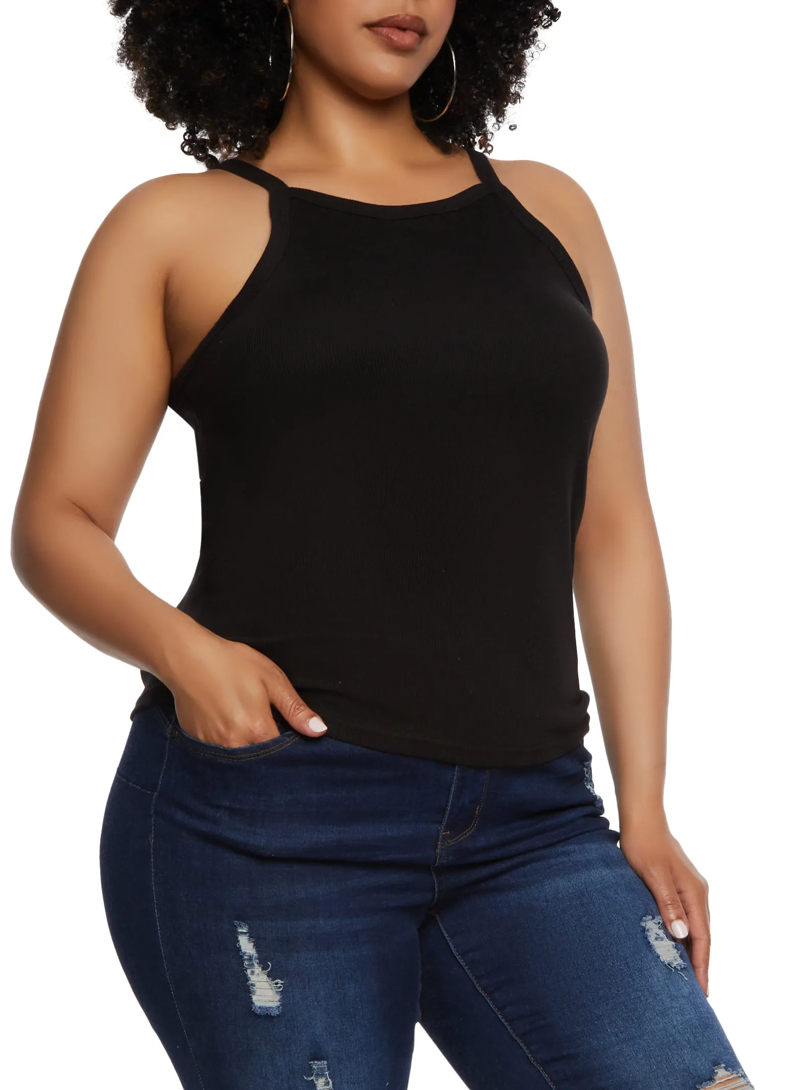 Plus Size Scoop Neck Tank Top sold by Rainbow