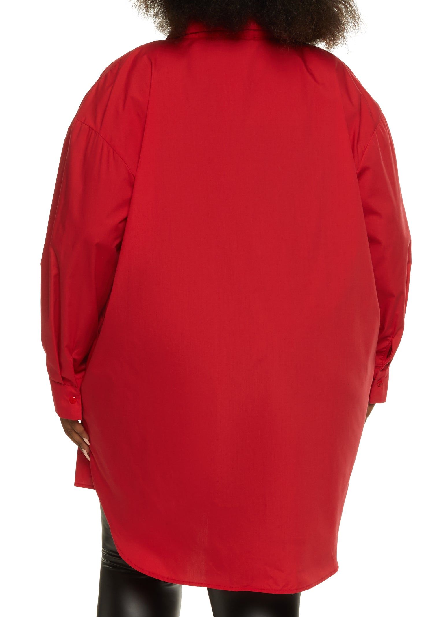 Plus Size Solid Button Front Oversized Shirt sold by Rainbow product image thumbnail 2