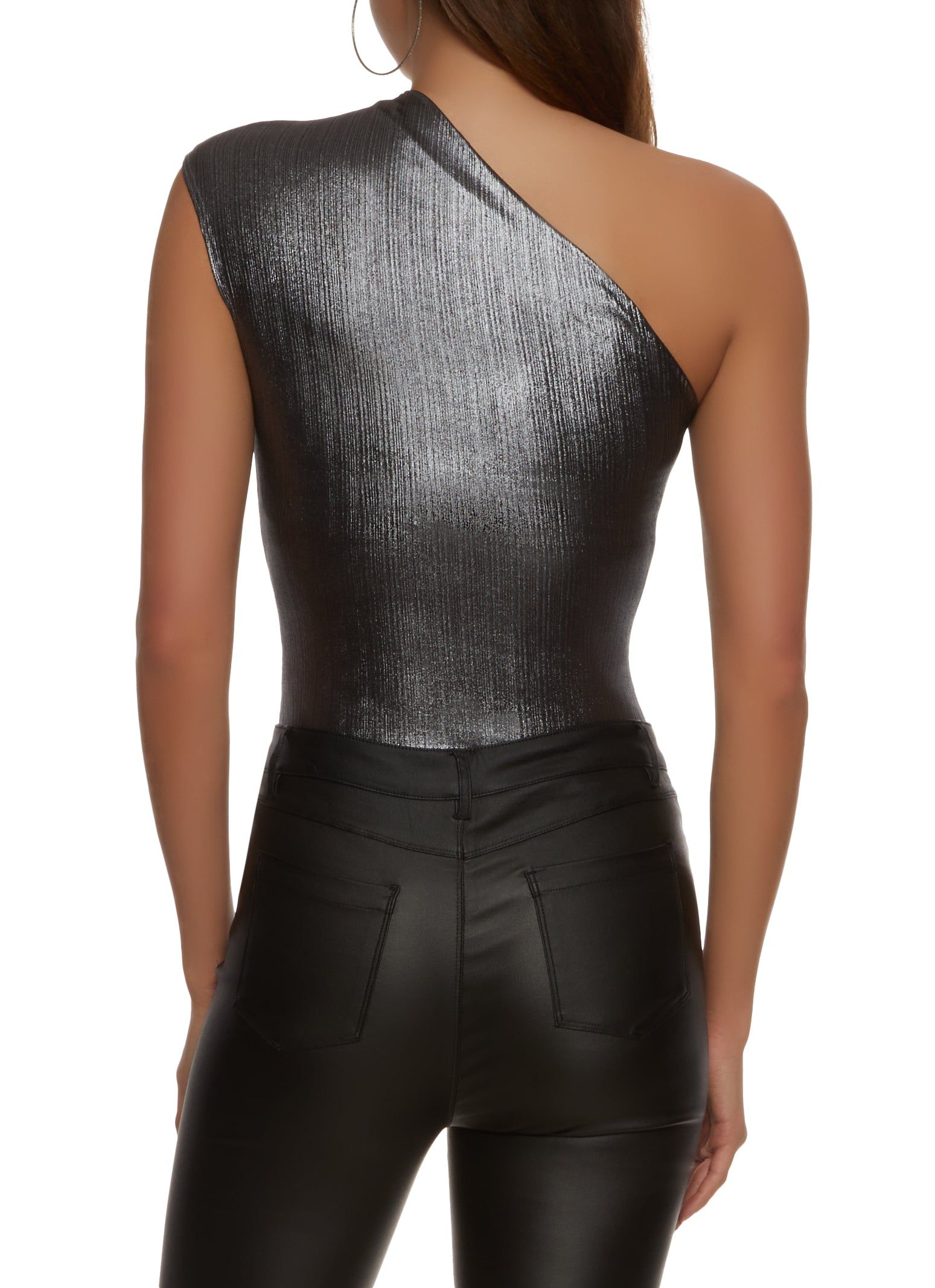Metallic One Shoulder Bodysuit sold by Rainbow product image thumbnail 3