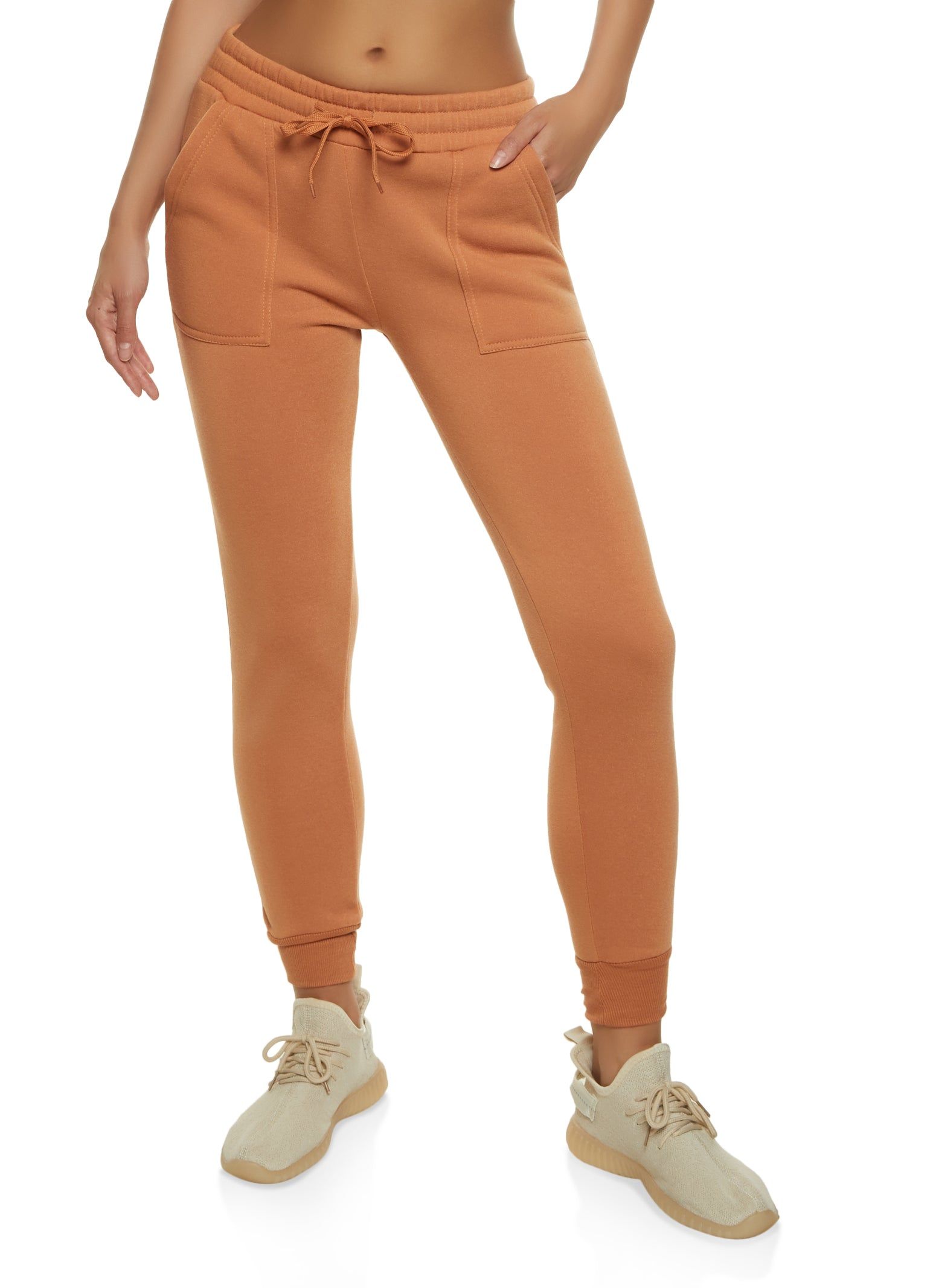 Solid Fleece Drawstring Joggers sold by Rainbow