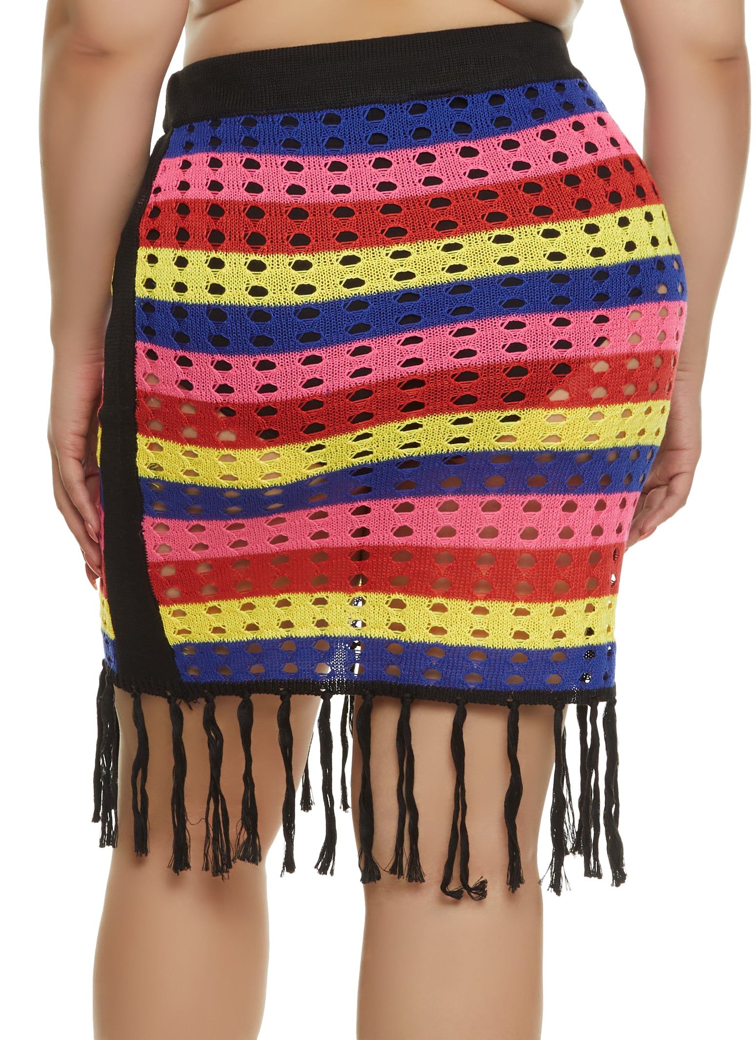 Plus Size Striped Crotchet Drawstring Skirt sold by Rainbow product image thumbnail 2