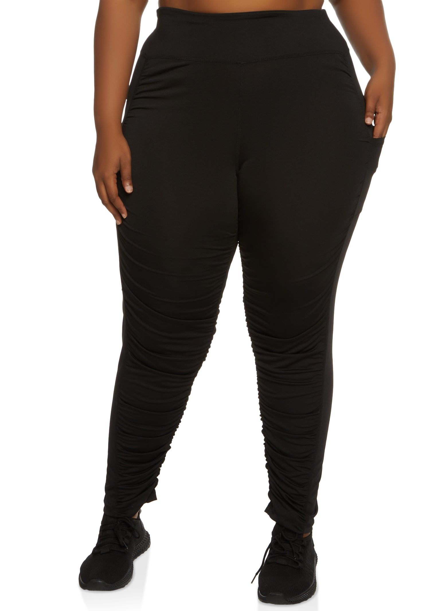 Plus Size Ruched Active Leggings sold by Rainbow