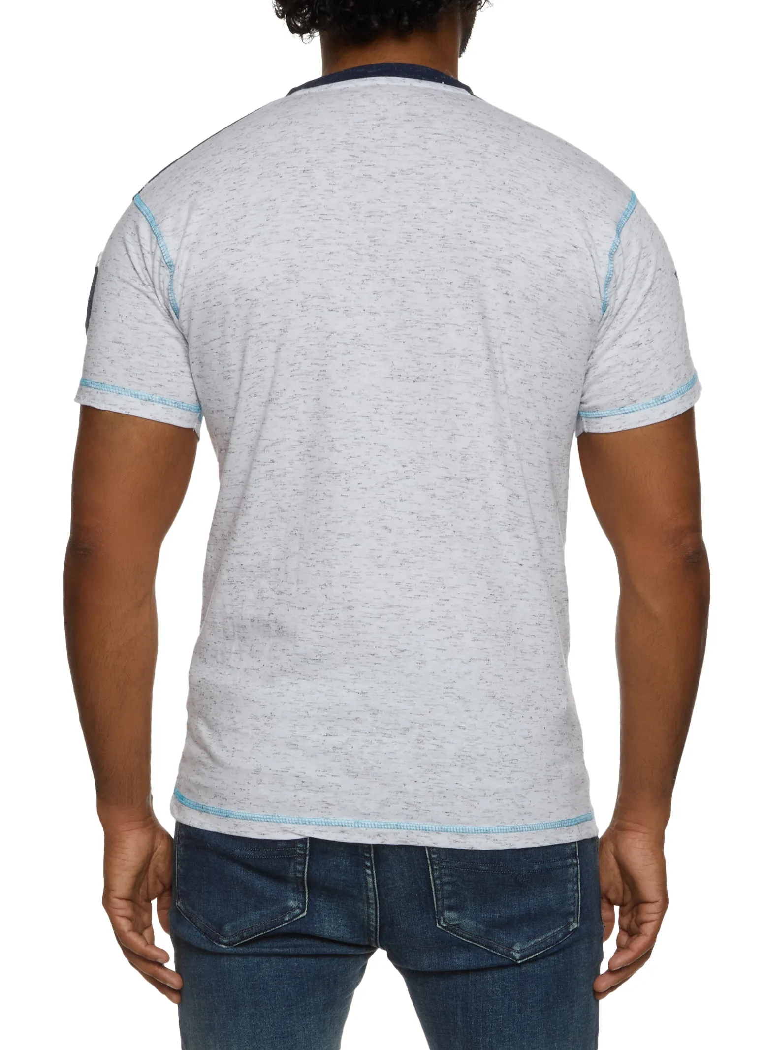 Mens V Neck Vertical Sport Graphic Tee sold by Rainbow product image thumbnail 2