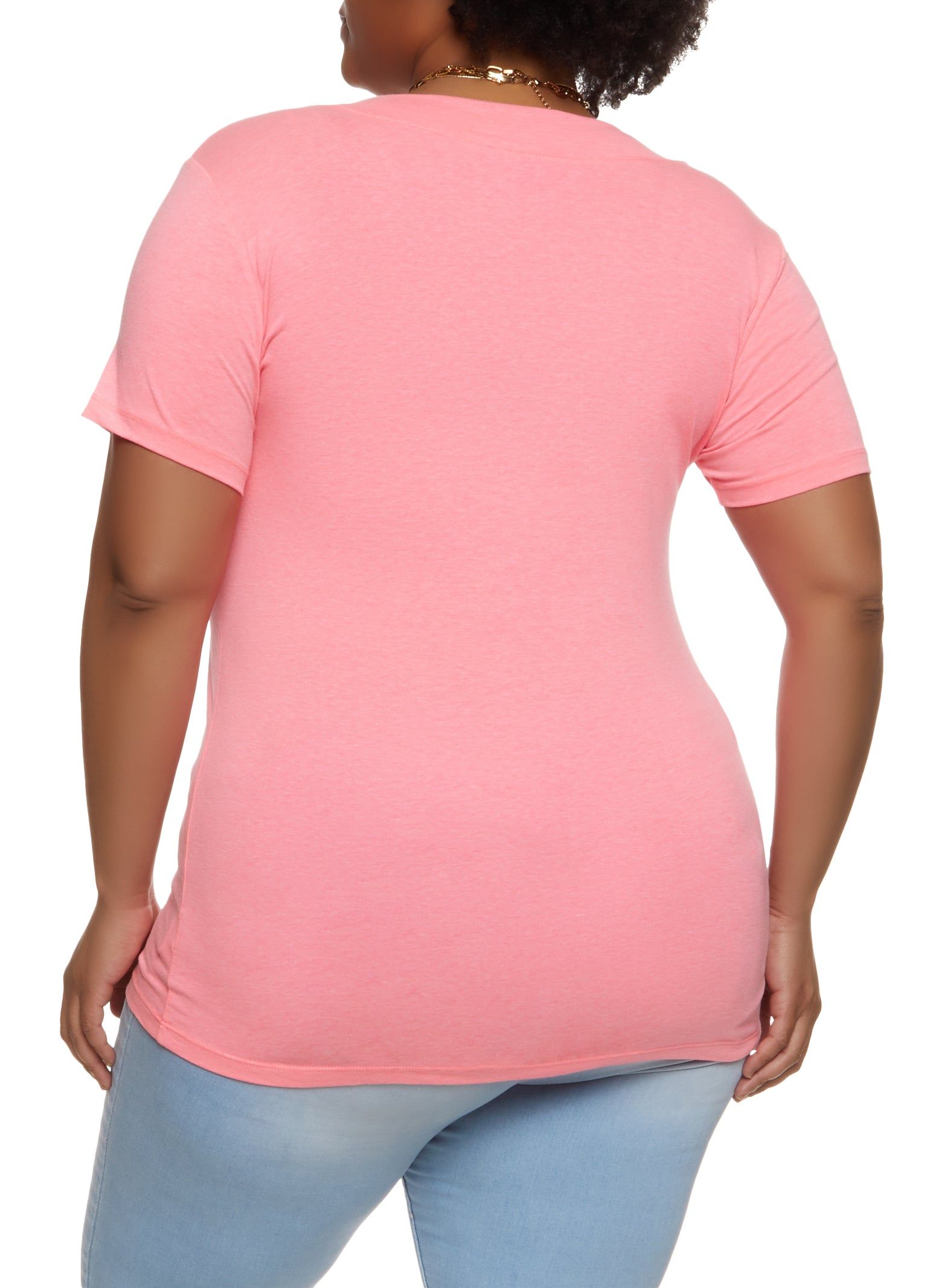 Plus Size Basic V Neck Tee sold by Rainbow product image thumbnail 2