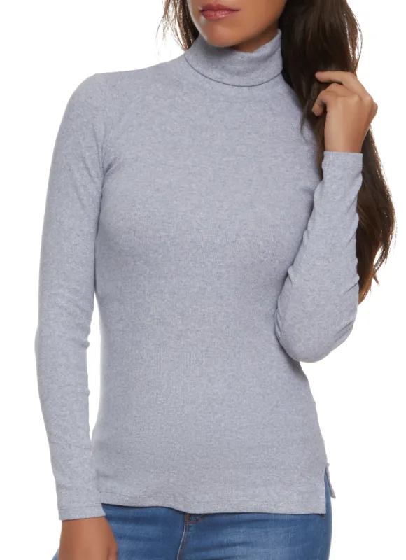 Basic Turtleneck Long Sleeve Top sold by Rainbow