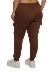 Plus Size Cargo Pocket Fleece Lined Joggers sold by Rainbow