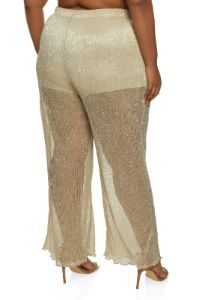 Plus Size Lurex Sheer Palazzo Pants sold by Rainbow
