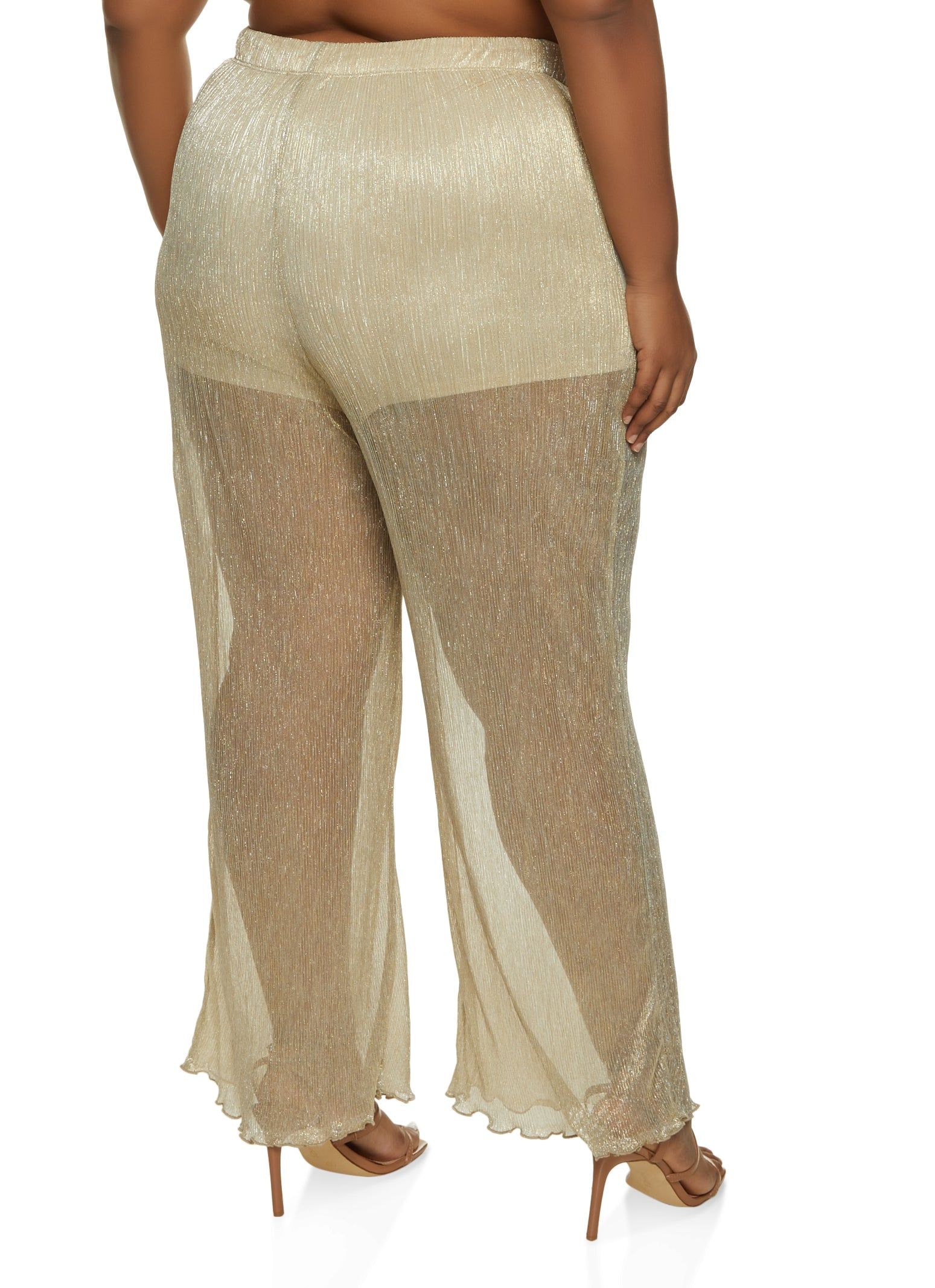 Plus Size Lurex Sheer Palazzo Pants sold by Rainbow product image thumbnail 2